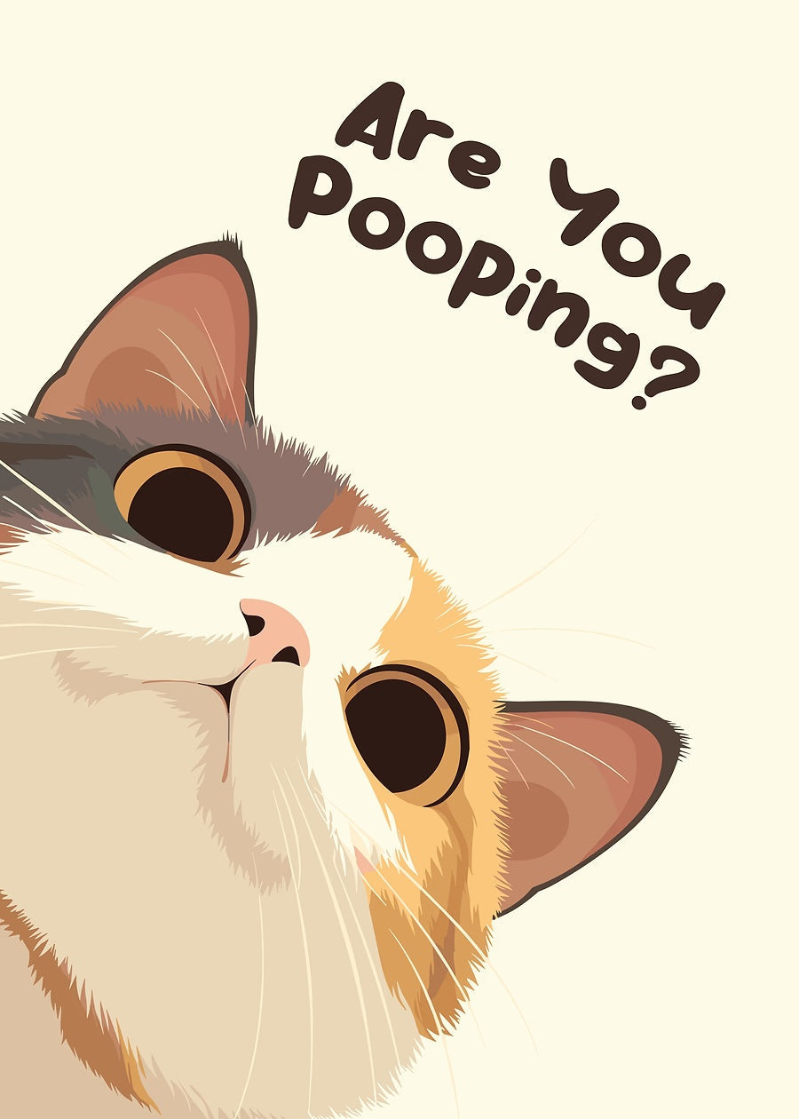Funny Cat 'Are You Pooping ' metal poster artwork